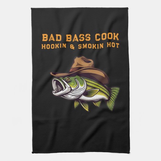 Fathers Day Funny Fish met een Cowboy-Pet Theedoek (Verticaal)