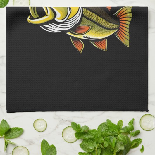 Fathers Day Funny Fish met een Cowboy-Pet Theedoek (Gevouwen)