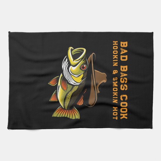 Fathers Day Funny Fish met een Cowboy-Pet Theedoek (Horizontaal)