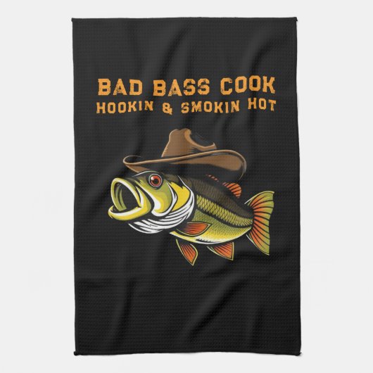 Fathers Day Funny Fish met een Cowboy-Pet Theedoek (Verticaal)