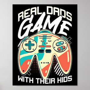 Fathers Day Gamer Pap Videospel Vader Stepdad Fu Poster