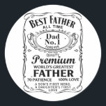Fathers Day Gift for Dad Birthday Father Dad Ronde Sticker<br><div class="desc">Trakteer jezelf,  of maak dit Vaderdag cadeau voor papa Verjaardag,  vader,  papa Design. Dit Logo Parodiemotief is het perfecte cadeau voor Moederdag,  Vaderdag,  Valentijnsdag,  Kerstmis,  Verjaardagen</div>