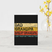 Fathers Day Gift From Grandkids Dad Grandpa Great  Kaart (Gele Bloem)