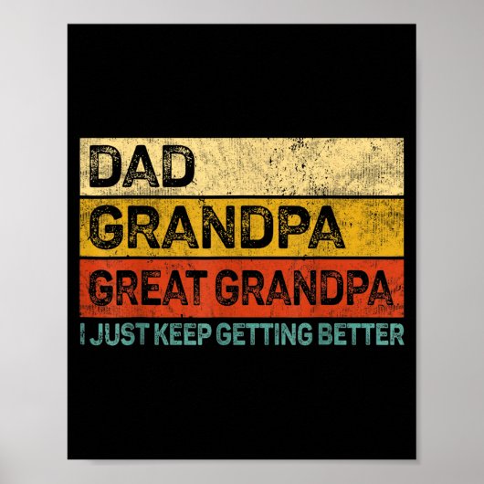 Fathers Day Gift From Grandkids Dad Grandpa Great  Poster (Voorkant)