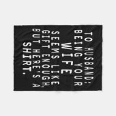 Father's Day Gift From Wife To Husband Sarcastic Q Fleece Deken (Voorkant (Horizontaal))