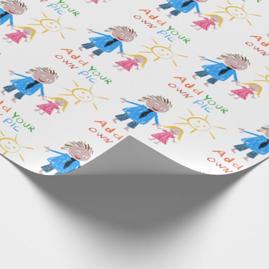 Fathers Day Gift, je kinderen trekken op Cadeaupapier (Hoek)