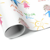 Fathers Day Gift, je kinderen trekken op Cadeaupapier (Rol Hoek)