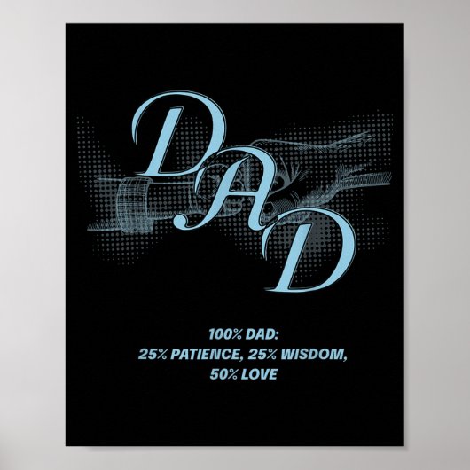Father's Day Gift – Patience Wisdom Love Dad Quote Poster (Voorkant)