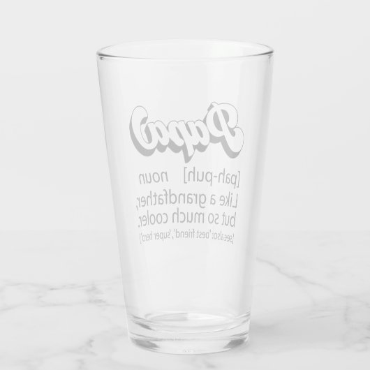 Fathers Day Gift, Retro Papa, Papa Definition Glas (Achterkant)