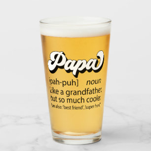 Fathers Day Gift, Retro Papa, Papa Definition Glas