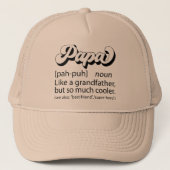 Fathers Day Gift, Retro Papa, Papa Definition Trucker Pet (Voorkant)