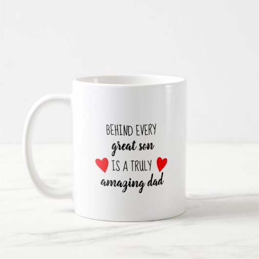 Fathers Day Gift van Son Love Dad Quote Koffiemok (Links)