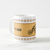 Fathers Day grappige fietser aangepaste tekst Koffiemok (Voorkant links)