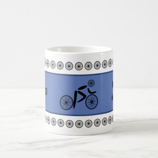 Fathers Day grappige fietser aangepaste tekst Mok (Center)