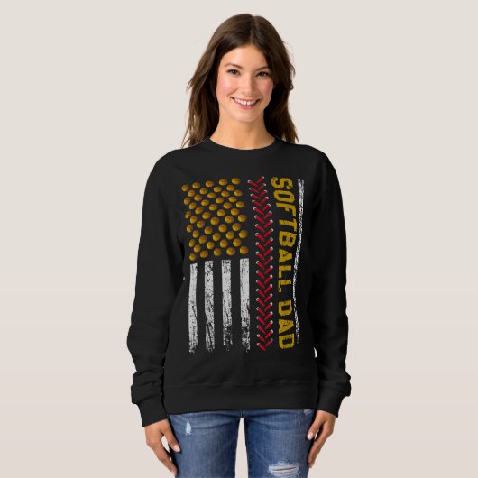 fathers day greatest best softball dad daddy fathe trui (Voorkant volledig)