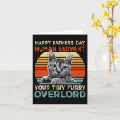 Fathers Day Human Servant Your Tiny Furry Overlord Kaart (Gele Bloem)