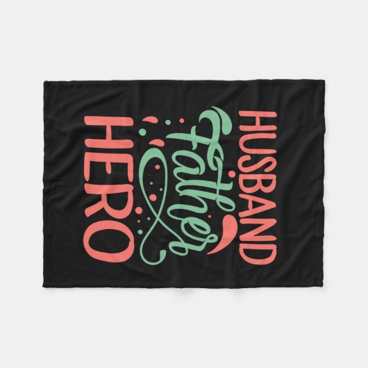 Father's Day Husband Father Hero Fleece Deken (Voorkant (Horizontaal))