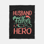 Father's Day Husband Father Hero Fleece Deken (Voorkant)