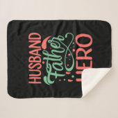 Father's Day Husband Father Hero Sherpa Deken (Voorkant (horizontaal))