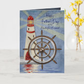 Father's Day, Husband, Ship's Wheel, Helm Kaart (Gele Bloem)