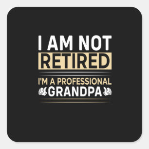 Father's Day I Am A Professional Grandpa Vierkante Sticker