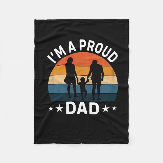 Father's Day I Am A Proud Dad Fleece Deken (Voorkant)