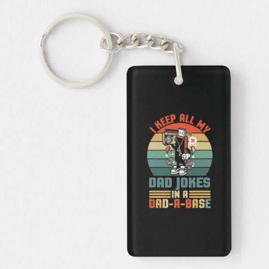 Father's Day I Keep All My Daddy Jokes Sleutelhanger (Voorkant)