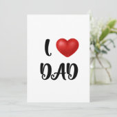 Father's Day I Love Dad Heart Explosion Gift  Bedankkaart (Staand voorkant)
