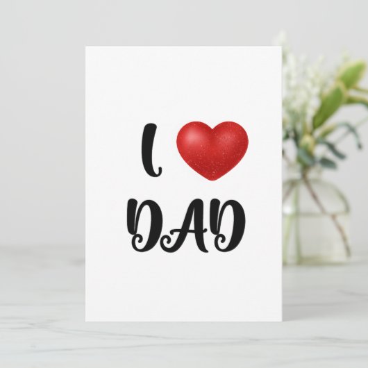 Father's Day I Love Dad Heart Explosion Gift  Bedankkaart (Staand voorkant)