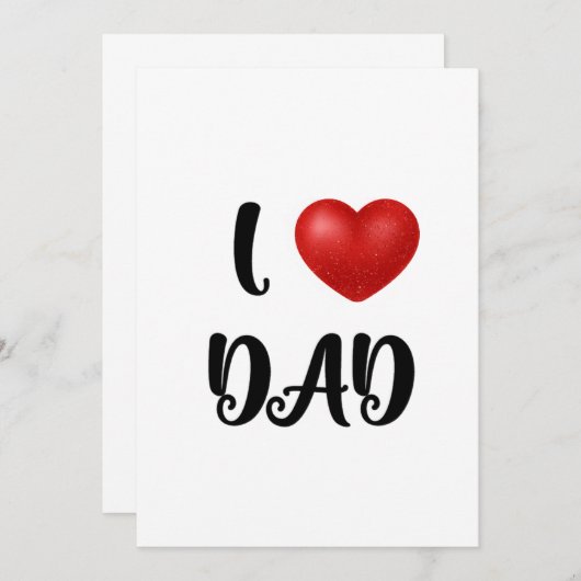 Father's Day I Love Dad Heart Explosion Gift  Bedankkaart (Voorkant / Achterkant)