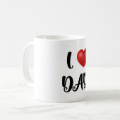 Father's Day I Love Dad Heart Explosion Gift Koffiemok (Voorkant links)