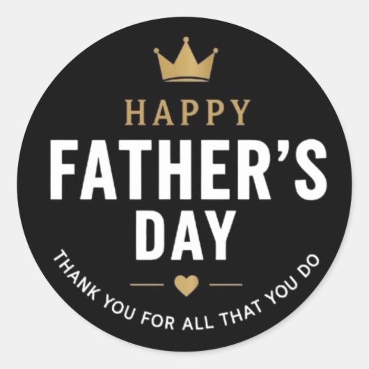 Father's Day King Classic Round Sticker (Voorkant)