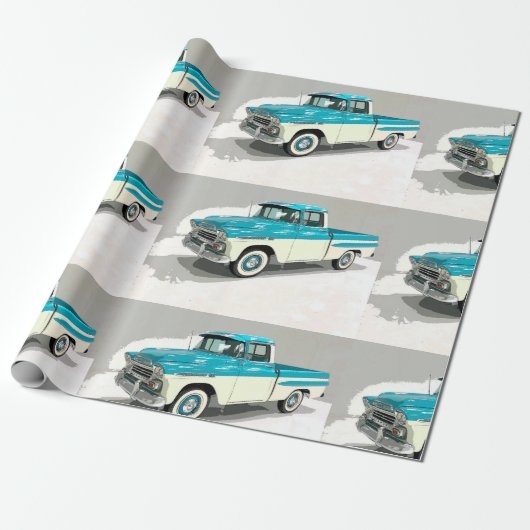 Fathers Day Klassic Chevy Truck Cadeaupapier (Uitgerold)