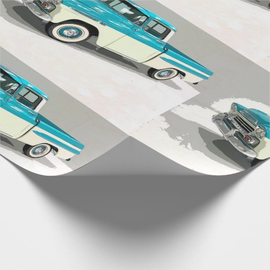 Fathers Day Klassic Chevy Truck Cadeaupapier (Hoek)