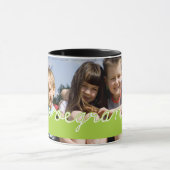 Fathers Day Love Opa Foto Green Text Design Mok (Midden)