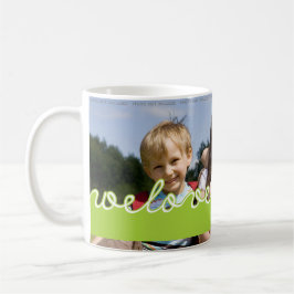 Fathers Day Love Opa Foto Green Text Design Mok