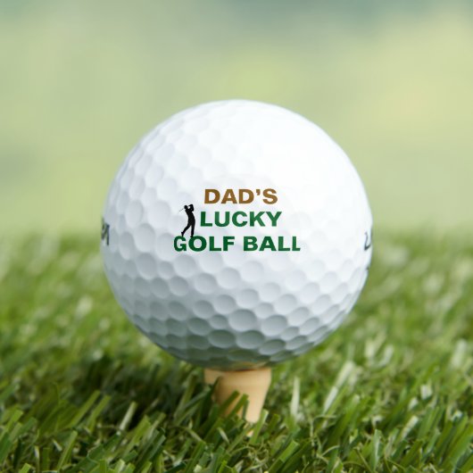 Fathers Day Lucky Golf Dad Name Design Golfballen (Insitu Shirt)