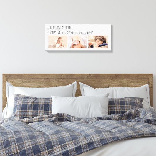 Fathers Day Lucky Ik beste papa foto's Canvas Afdruk (Insitu (Slaapkamer))