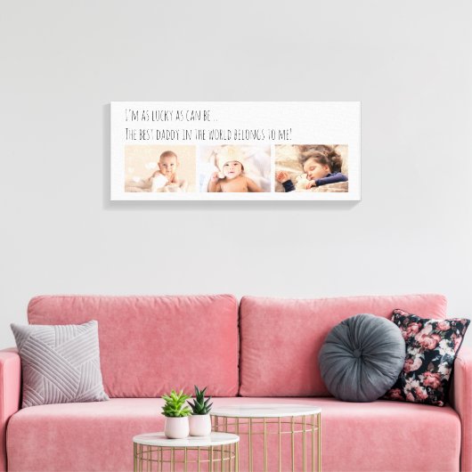 Fathers Day Lucky Ik beste papa foto's Canvas Afdruk (Insitu (Woonkamer))
