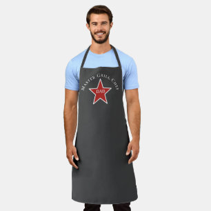 Fathers Day, Master Grill Chef Red Star Schort