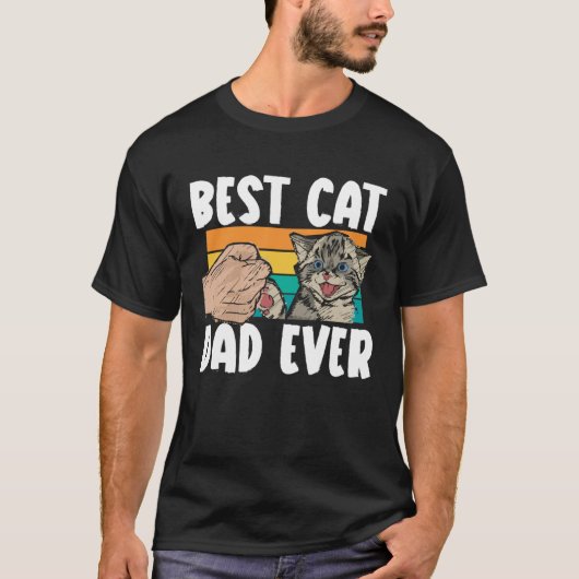Fathers Day Papa Best Cat Dad Ever Fatherhood Dadd T-shirt (Voorkant)
