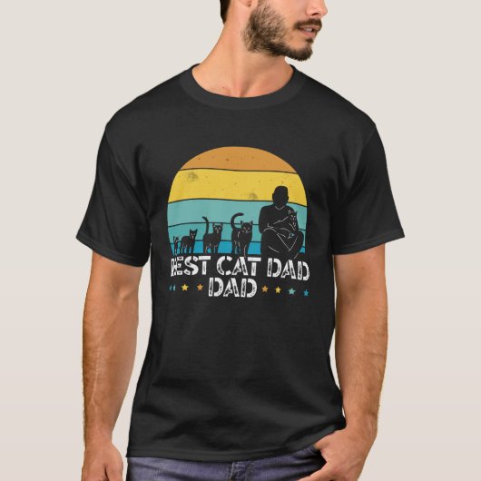 Fathers Day Papa Best Cat Dad Ever Fatherhood Dadd T-shirt (Voorkant)