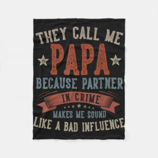 Father's day papa call papa funny papa birthday fleece deken