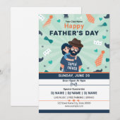 Father's Day Party Flyer Template Kaart (Voorkant / Achterkant)