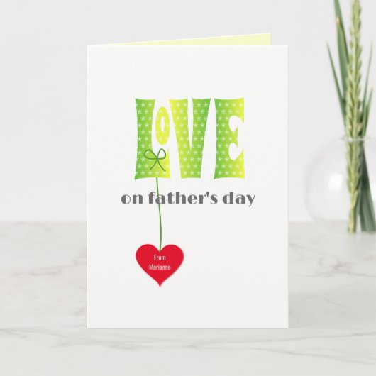 Fathers Day Personalized name LOVE card Kaart (Voorkant)