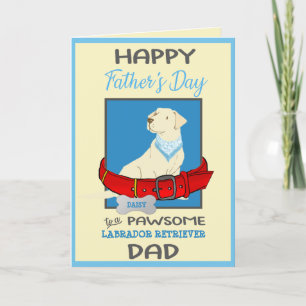 Fathers Day Personalized Yellow Labrador Retriever Feestdagen Kaart