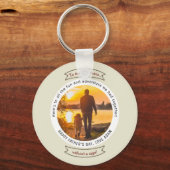 Fathers Day Photo Funny Superheld Quote Minimalist Sleutelhanger (Voorkant)