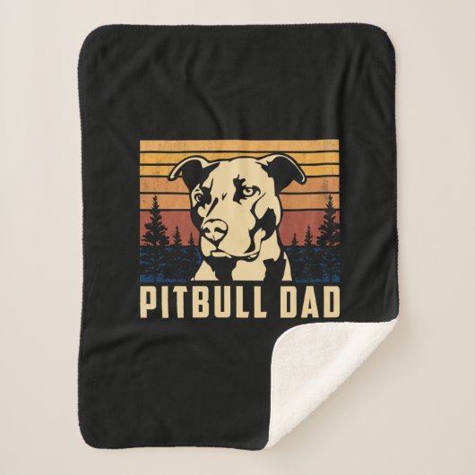 Father's Day Pitbull Dad Sherpa Deken (Voorkant)