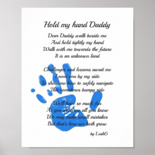 Fathers Day Poem - Hou mijn handdruk vast, pap Gif Poster (Voorkant)