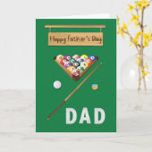 Fathers Day Pool Billiards Game Fun Kaart (Gele Bloem)